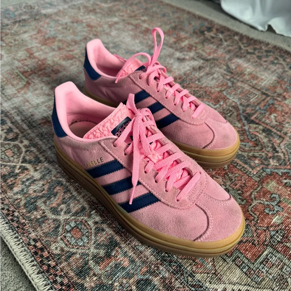adidas Pink and Navy Gazelle Sneakers - Picture 4 of 4